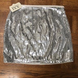 Sequin silver skirt